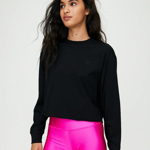 Aritzia TNA Agden Cotton Long Sleeve Crop T-Shirt